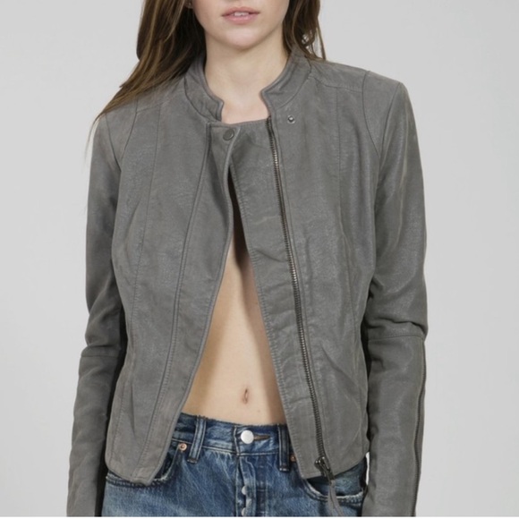 Free People Cool & Clean Vegan Suede Jacket Grey - Picture 2 of 8